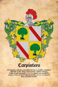Escudo heráldico del apellido CARPINTERO