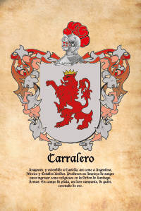 Escudo heráldico del apellido CARRALERO