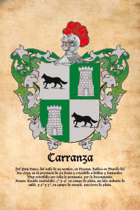 Escudo heráldico del apellido CARRANZA