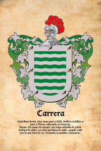 Escudo heráldico del apellido CARRERA