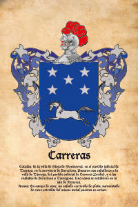 Escudo heráldico del apellido CARRERAS