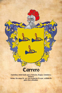 Escudo heráldico del apellido CARRERO