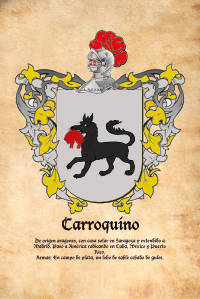 Escudo heráldico del apellido Carroquino