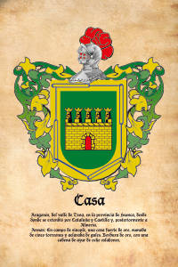 Escudo heráldico del apellido CASA