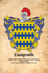 Escudo heráldico del apellido CASAGRANDE