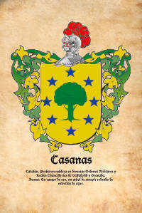 Escudo heráldico del apellido CASANAS