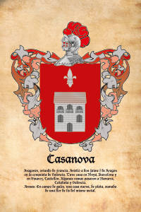 Escudo heráldico del apellido CASANOVA