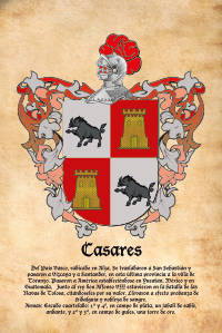 Escudo heráldico del apellido CASARES