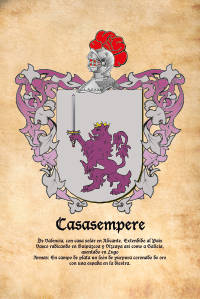 Escudo heráldico del apellido Casasempere