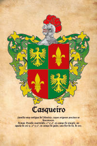 Escudo heráldico del apellido CASQUEIRO