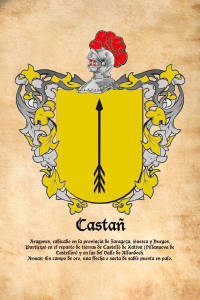 Escudo heráldico del apellido CASTAÑ