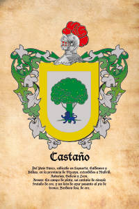 Escudo heráldico del apellido CASTAÑO