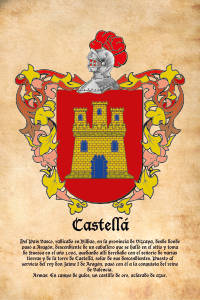 Escudo heráldico del apellido CASTELLA