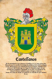 Escudo heráldico del apellido CASTELLANOS