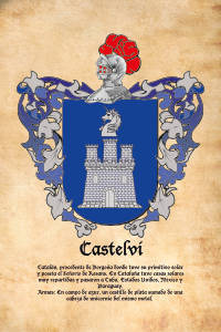 Escudo heráldico del apellido CASTELVI