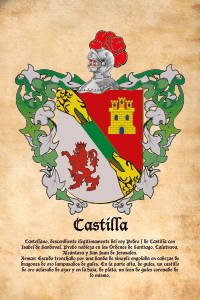 Escudo heráldico del apellido CASTILLA