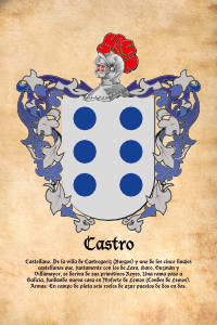 Escudo heráldico del apellido CASTRO