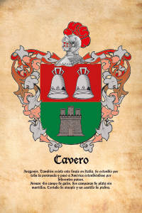 Escudo heráldico del apellido CAVERO