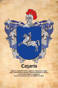 Escudo heráldico del apellido CAZARÍN
