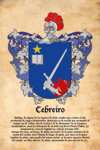 Escudo heráldico del apellido CEBREIRO