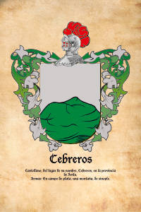 Escudo heráldico del apellido CEBREROS
