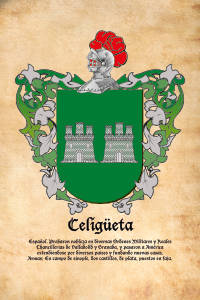 Escudo heráldico del apellido CELIGUETA