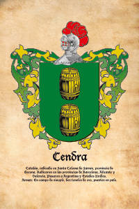 Escudo heráldico del apellido CENDRA