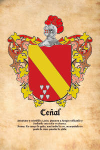 Escudo heráldico del apellido Ceñal