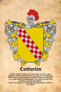 Escudo heráldico del apellido CENTURION