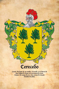 Escudo heráldico del apellido CERECEDO
