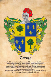 Escudo heráldico del apellido CEREZO