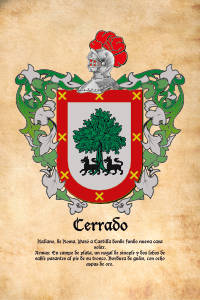 Escudo heráldico del apellido CERRADO