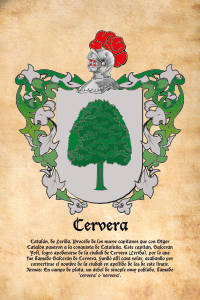 Escudo heráldico del apellido CERVERA