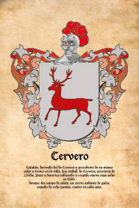 Escudo heráldico del apellido CERVERO