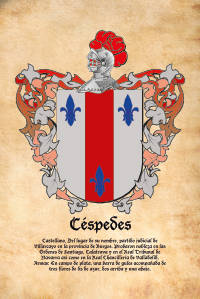 Escudo heráldico del apellido CESPEDES