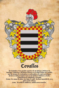 Escudo heráldico del apellido CEVALLOS