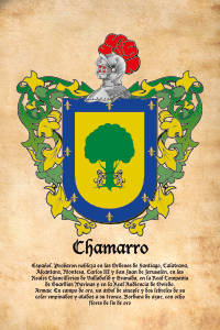 Escudo heráldico del apellido CHAMARRO