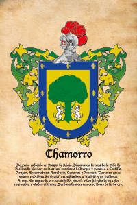 Escudo heráldico del apellido CHAMORRO