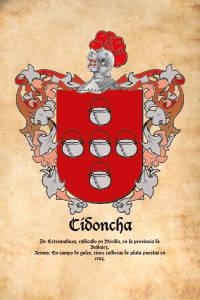 Escudo heráldico del apellido CIDONCHA