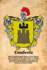 Escudo heráldico del apellido Cimadevila