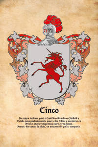 Escudo heráldico del apellido CINCO