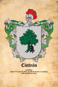 Escudo heráldico del apellido CINTRÓN