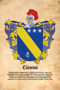 Escudo heráldico del apellido Cionini