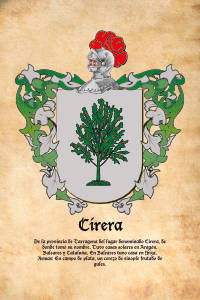 Escudo heráldico del apellido CIRERA