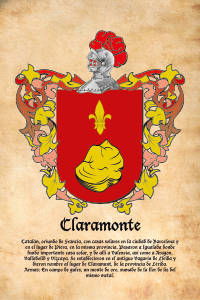 Escudo heráldico del apellido CLARAMONTE