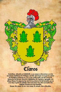 Escudo heráldico del apellido CLAROS