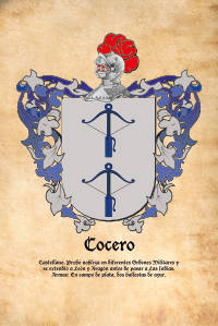 Escudo heráldico del apellido COCERO