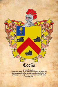 Escudo heráldico del apellido COCHO