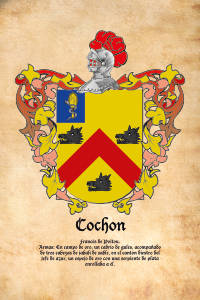 Escudo heráldico del apellido COCHON