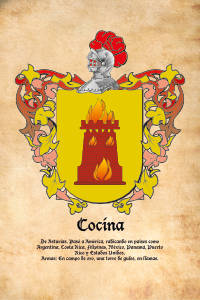 Escudo heráldico del apellido COCINA
